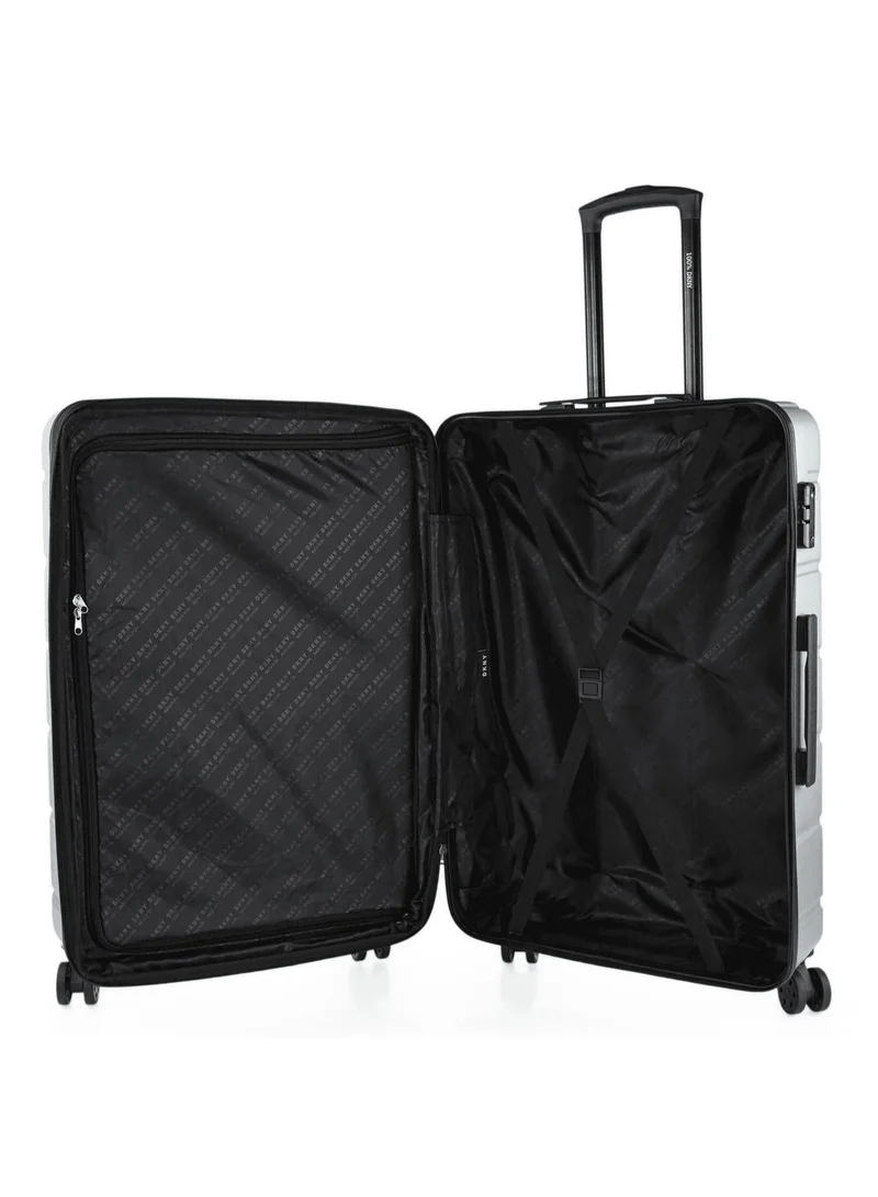 DKNY SILVER Side Tracked Hardside Luggage on Wheels for Unisex | Ultra Lightweight ABS on with Spinner Wheels 4 Color Silver  | Best Price UAE